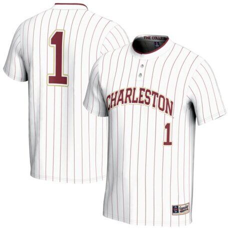Charleston Cougars GameDay Greats Unisex Lightweight Collegiate Softball Fashion Jersey - White - Front View