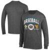 Cal Poly Mustangs vs. West Virginia Mountaineers Champion Unisex 2026 NCAA Baseball Super Regional Matchup Long Sleeve T-Shirt - Gray - Front View