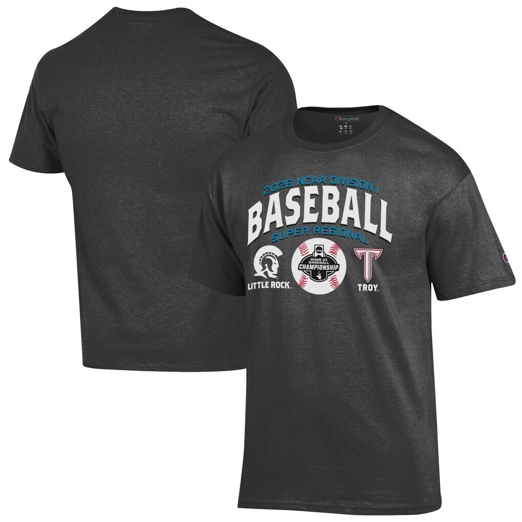 Arkansas Little Rock Trojans vs. Troy University Trojans Champion Unisex 2026 NCAA Baseball Super Regional Matchup T-Shirt