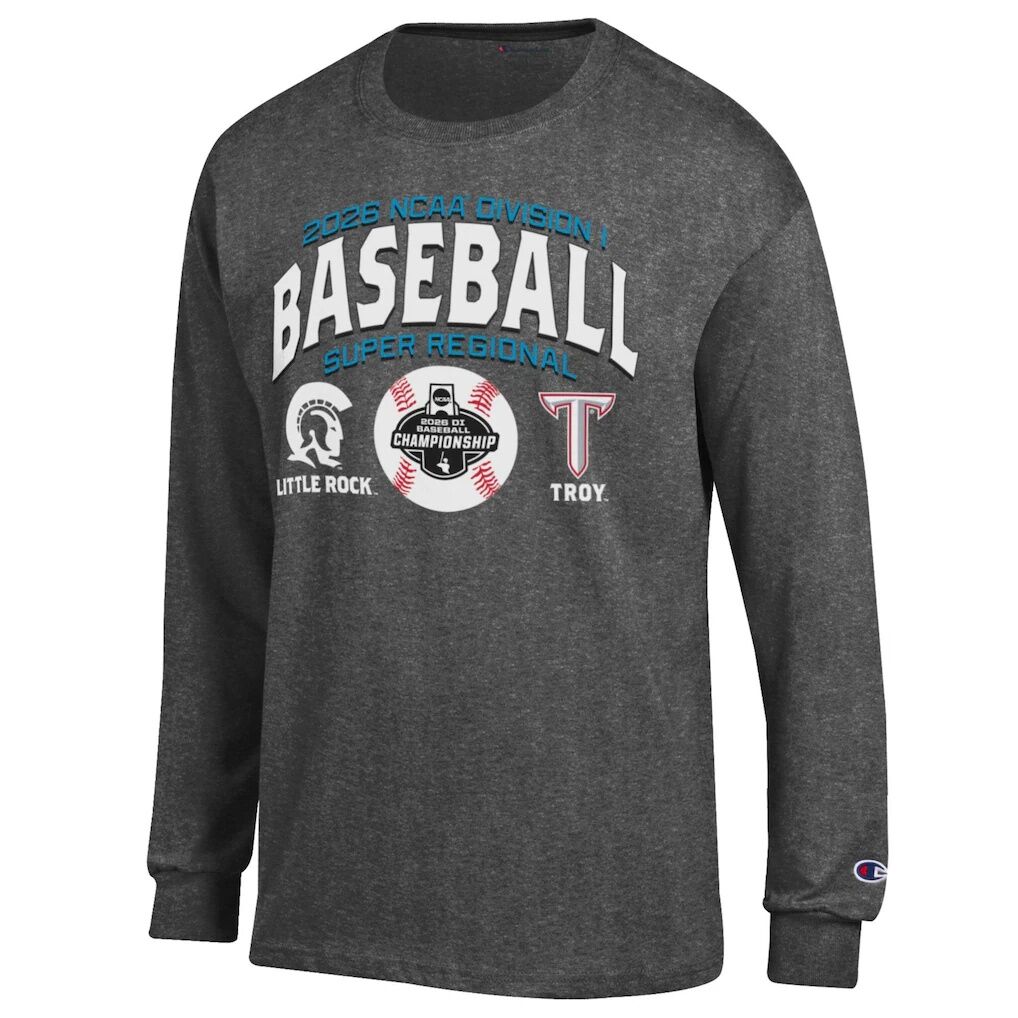 Arkansas Little Rock Trojans vs. Troy University Trojans Champion Unisex 2026 NCAA Baseball Super Regional Matchup Long Sleeve T-Shirt