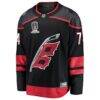 Jaccob Slavin Carolina Hurricanes Fashion7 2026 Stanley Cup Champions Home Breakaway Jersey - Black - Side View