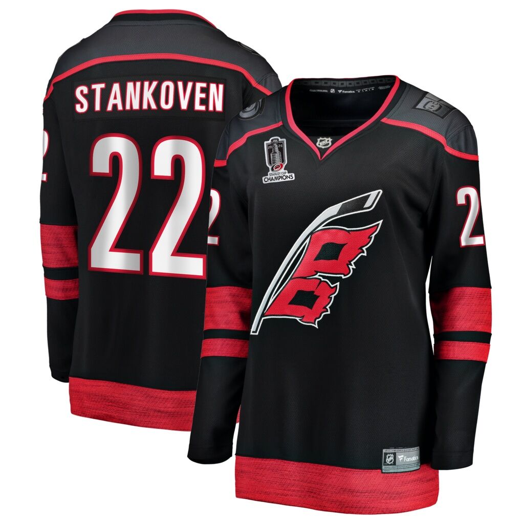 Logan Stankoven Carolina Hurricanes Fashion7 Women's 2026 Stanley Cup Champions Home Breakaway Jersey