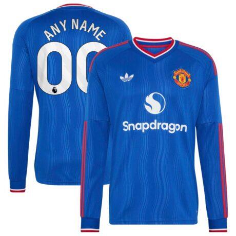Manchester United adidas 2026/27 Away Replica Custom Long Sleeve Jersey - - Front View