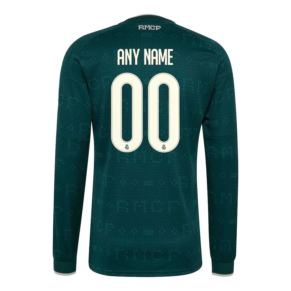 Real Madrid adidas 2026/27 Away Replica Custom Long Sleeve Jersey