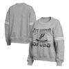San Antonio Spurs WEAR by Erin Andrews Women's Crest Crew Sweatshirt - Gray - Front View