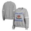 New York Knicks WEAR by Erin Andrews Women's Crest Crew Sweatshirt - Gray - Front View