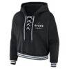 San Antonio Spurs WEAR by Erin Andrews Women's Lace Up Hoodie - Black - Side View