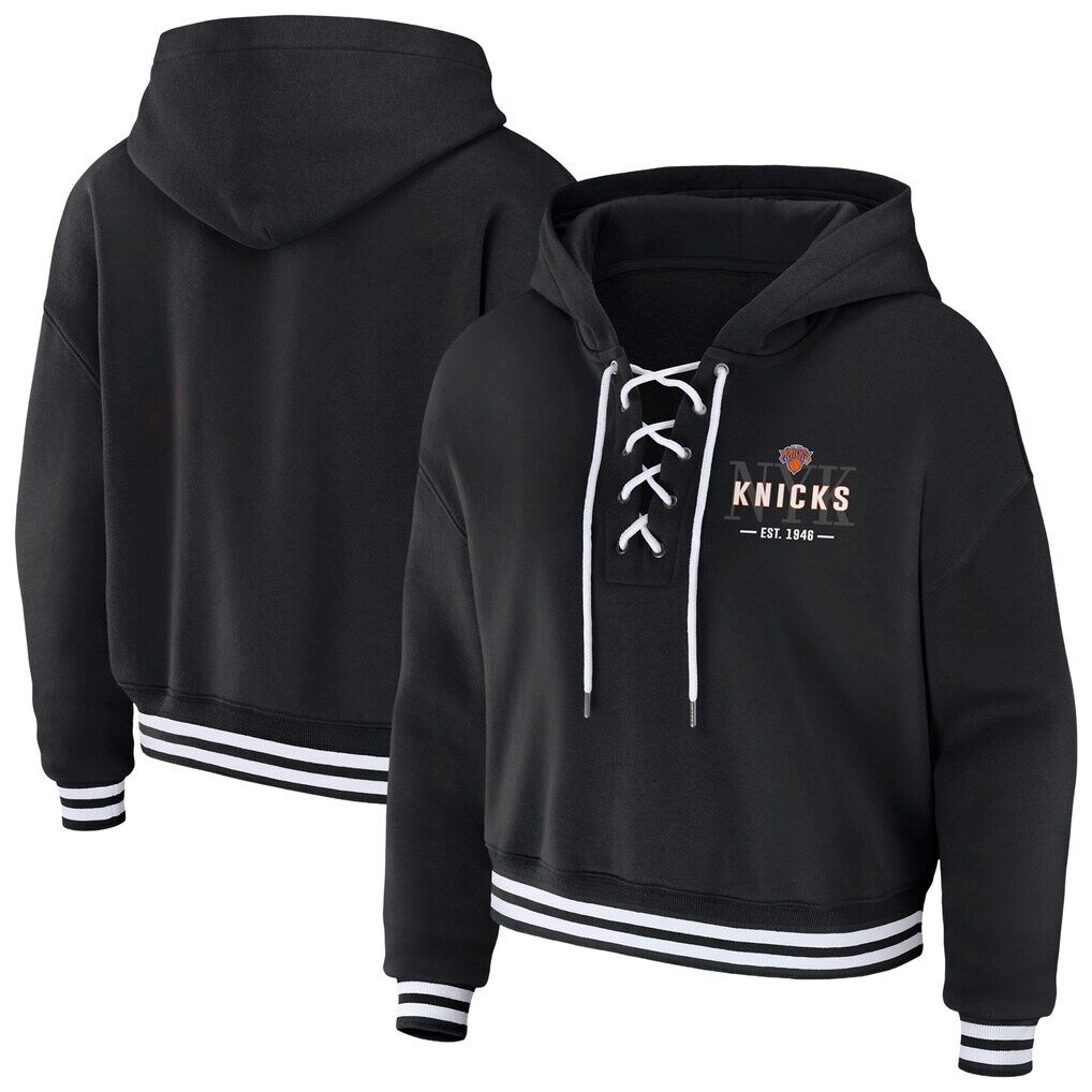 New York Knicks WEAR by Erin Andrews Women's Lace Up Hoodie