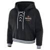 New York Knicks WEAR by Erin Andrews Women's Lace Up Hoodie - Black - Side View