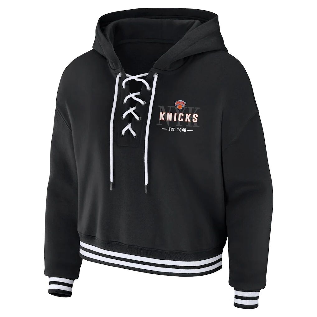 New York Knicks WEAR by Erin Andrews Women's Lace Up Hoodie
