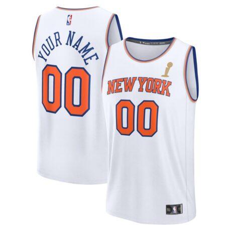 New York Knicks Fashion7 2026 NBA Finals Champions Fast Break Custom Jersey - White - Front View