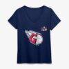 Cleveland Guardians Women's Celebrating America's 250th Personalized Name & Number V-Neck T-Shirt - Navy - Side View