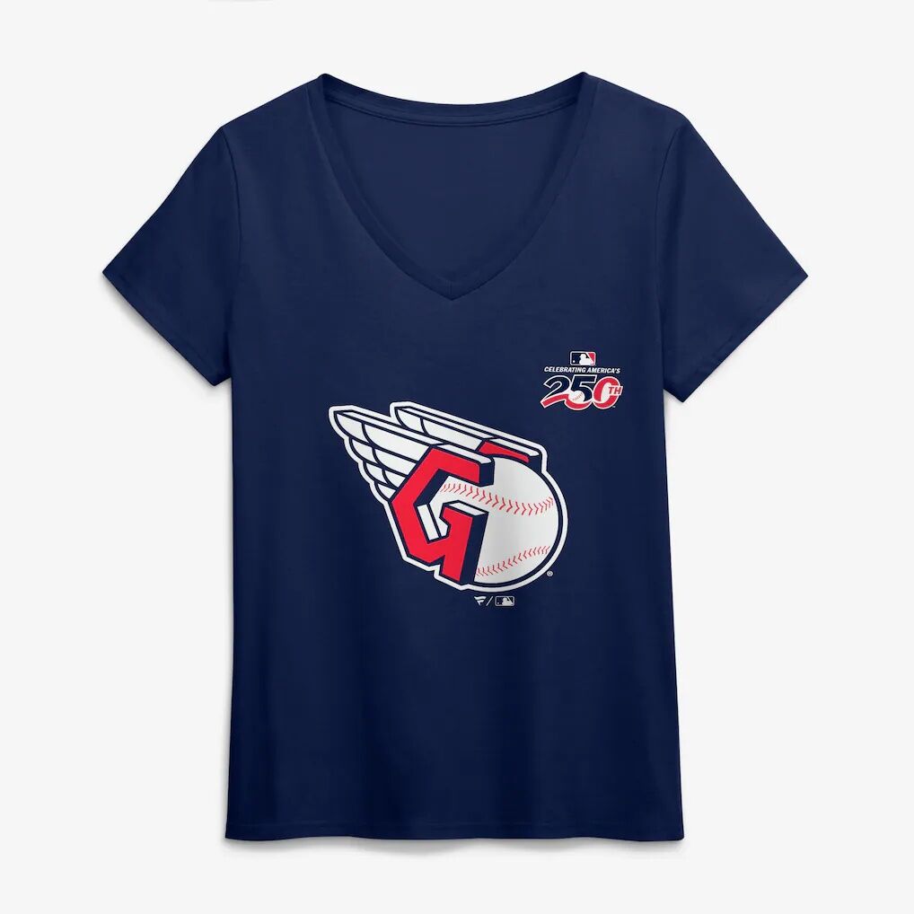 Cleveland Guardians Women's Celebrating America's 250th Personalized Name & Number V-Neck T-Shirt