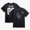 Colorado Rockies Celebrating America's 250th Personalized Name & Number T-Shirt - Black - Front View