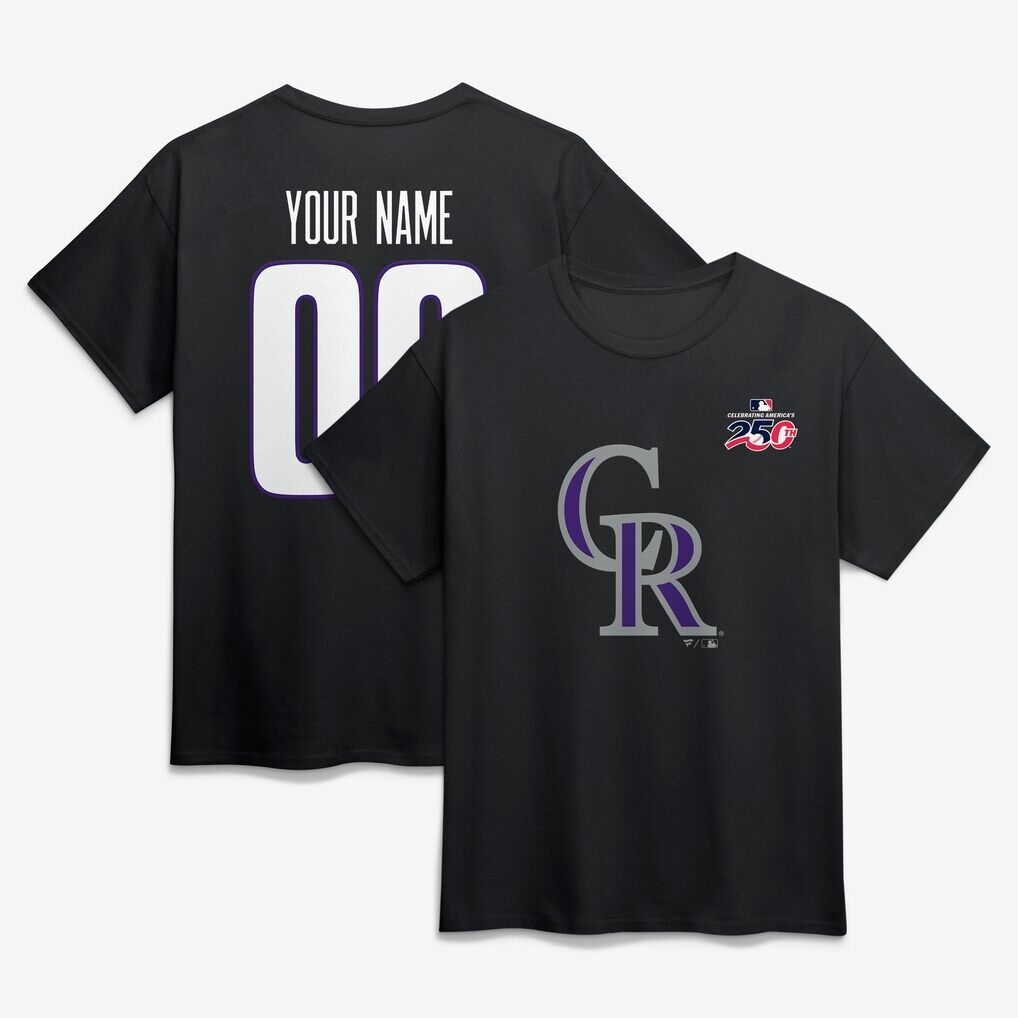 Colorado Rockies Celebrating America's 250th Personalized Name & Number T-Shirt