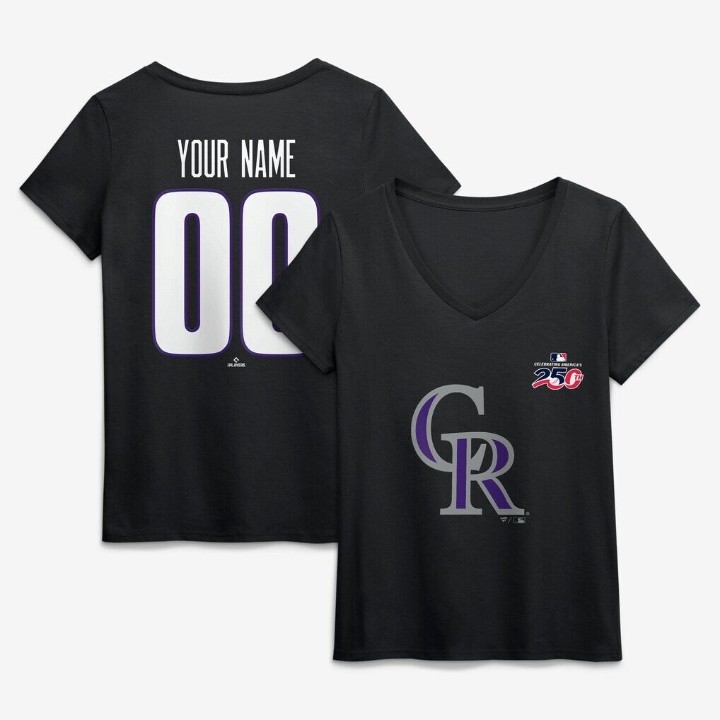 Colorado Rockies Women's Celebrating America's 250th Personalized Name & Number V-Neck T-Shirt