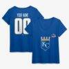 Kansas City Royals Women's Celebrating America's 250th Personalized Name & Number V-Neck T-Shirt - - Front View