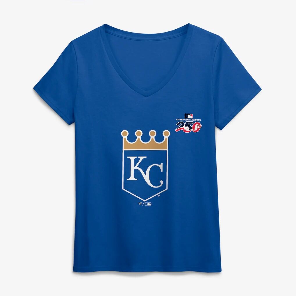 Kansas City Royals Women's Celebrating America's 250th Personalized Name & Number V-Neck T-Shirt - Royal