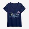 Tampa Bay Rays Women's Celebrating America's 250th Personalized Name & Number V-Neck T-Shirt - Navy - Side View