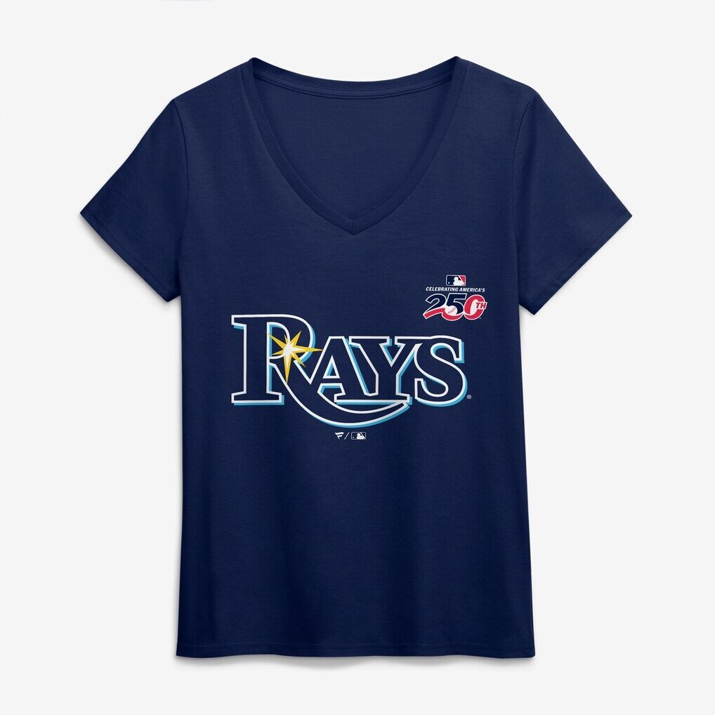 Tampa Bay Rays Women's Celebrating America's 250th Personalized Name & Number V-Neck T-Shirt