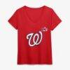 Washington Nationals Women's Celebrating America's 250th Personalized Name & Number V-Neck T-Shirt - Red - Side View