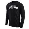 San Antonio Spurs Nike Logo Core Long Sleeve T-Shirt - Black - Front View