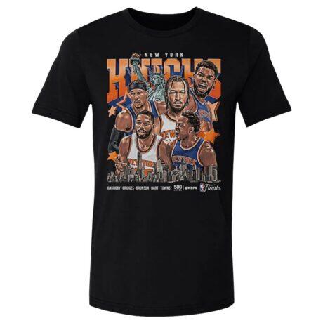New York Knicks 500 Level 2026 NBA Finals Collage T-Shirt - Black - Front View
