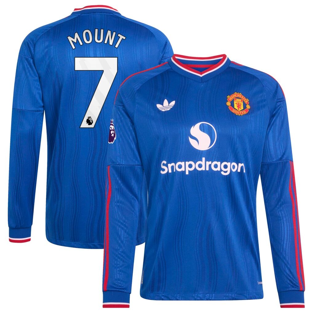 Mason Mount Manchester United adidas 2026/27 Away On-Field Authentic Long Sleeve Jersey - Royal