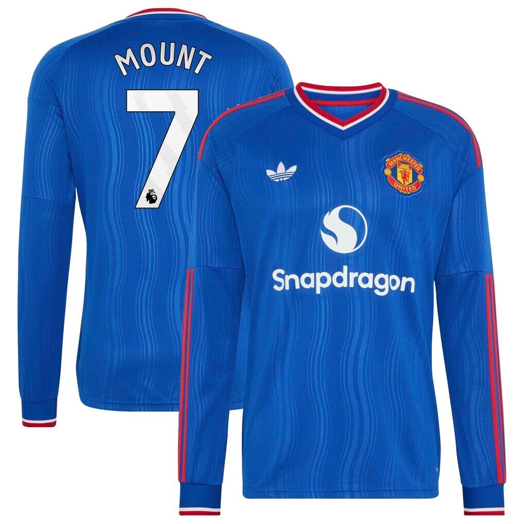Mason Mount Manchester United adidas 2026/27 Away Replica Long Sleeve Jersey - Royal