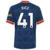 Declan Rice Arsenal adidas Youth 2026/27 Away Replica Jersey - Navy - Detail View