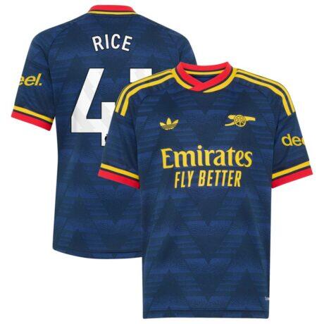 Declan Rice Arsenal adidas Youth 2026/27 Away Replica Jersey - Navy - Front View