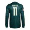 Rodrygo Real Madrid adidas 2026/27 Away On-Field Authentic Long Sleeve Jersey - Green - Detail View