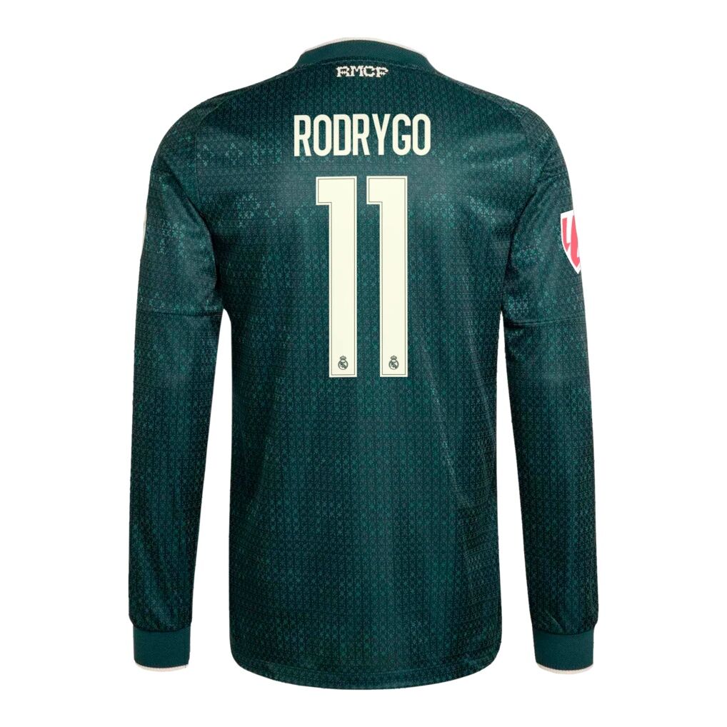 Rodrygo Real Madrid adidas 2026/27 Away On-Field Authentic Long Sleeve Jersey