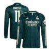 Rodrygo Real Madrid adidas 2026/27 Away On-Field Authentic Long Sleeve Jersey - Green - Front View