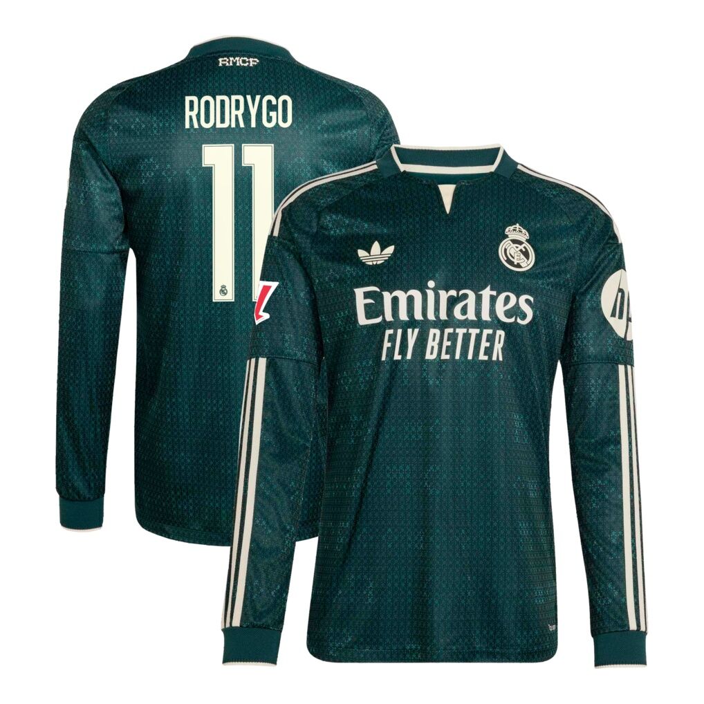 Rodrygo Real Madrid adidas 2026/27 Away On-Field Authentic Long Sleeve Jersey