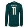 Rodrygo Real Madrid adidas 2026/27 Away Replica Long Sleeve Jersey - Green - Detail View