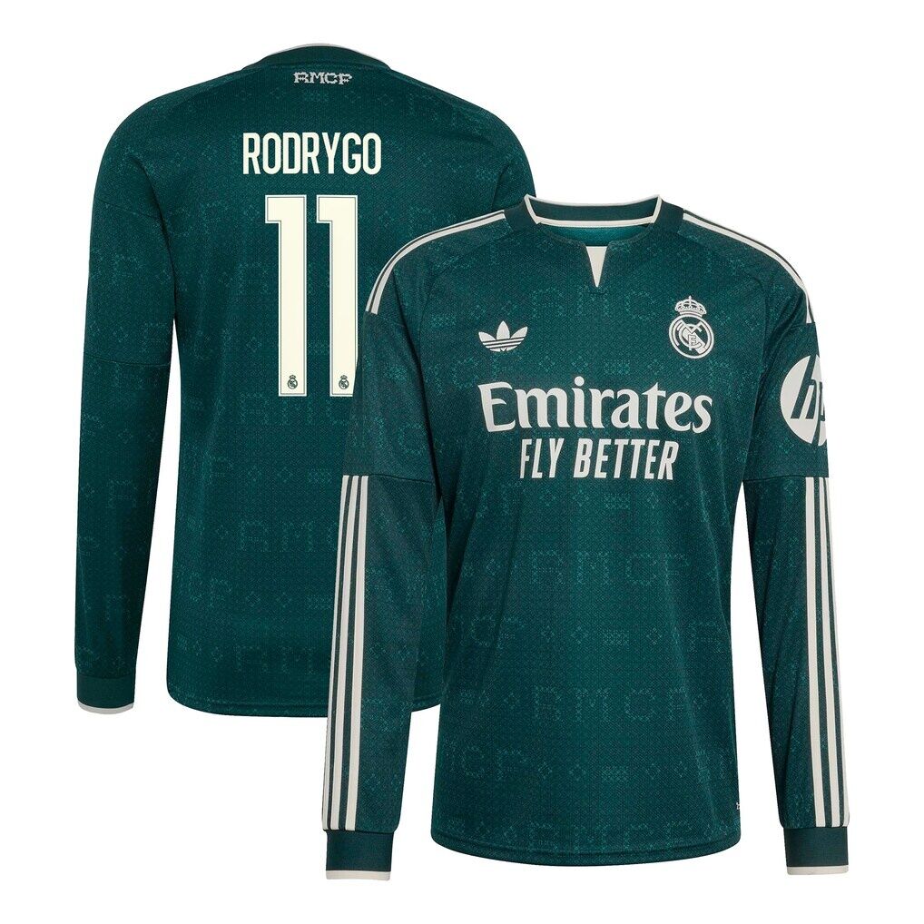 Rodrygo Real Madrid adidas 2026/27 Away Replica Long Sleeve Jersey