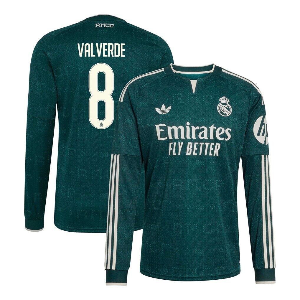 Federico Valverde Real Madrid adidas 2026/27 Away Replica Long Sleeve Jersey