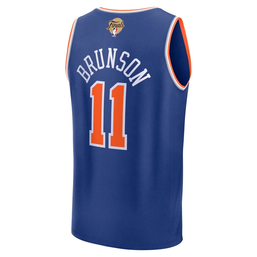 Jalen Brunson New York Knicks Fashion7 Youth 2026 NBA Finals Patch Fast Break Jersey - Blue - Icon Edition