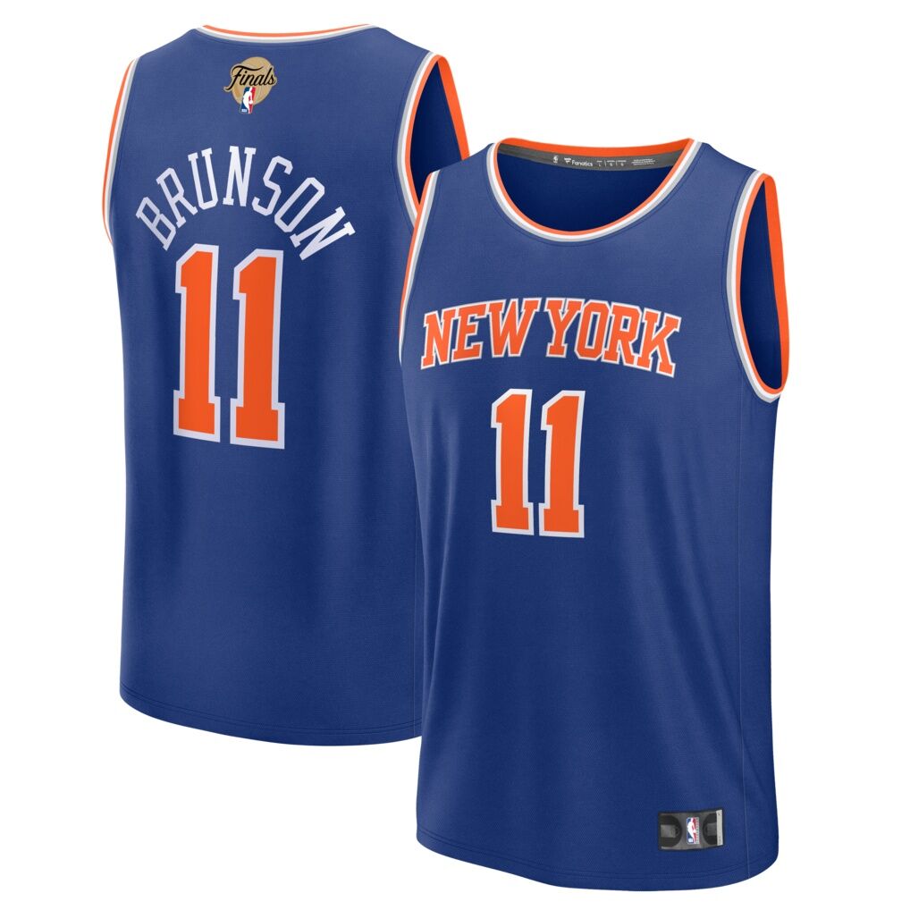 Jalen Brunson New York Knicks Fashion7 Youth 2026 NBA Finals Patch Fast Break Jersey - Blue - Icon Edition