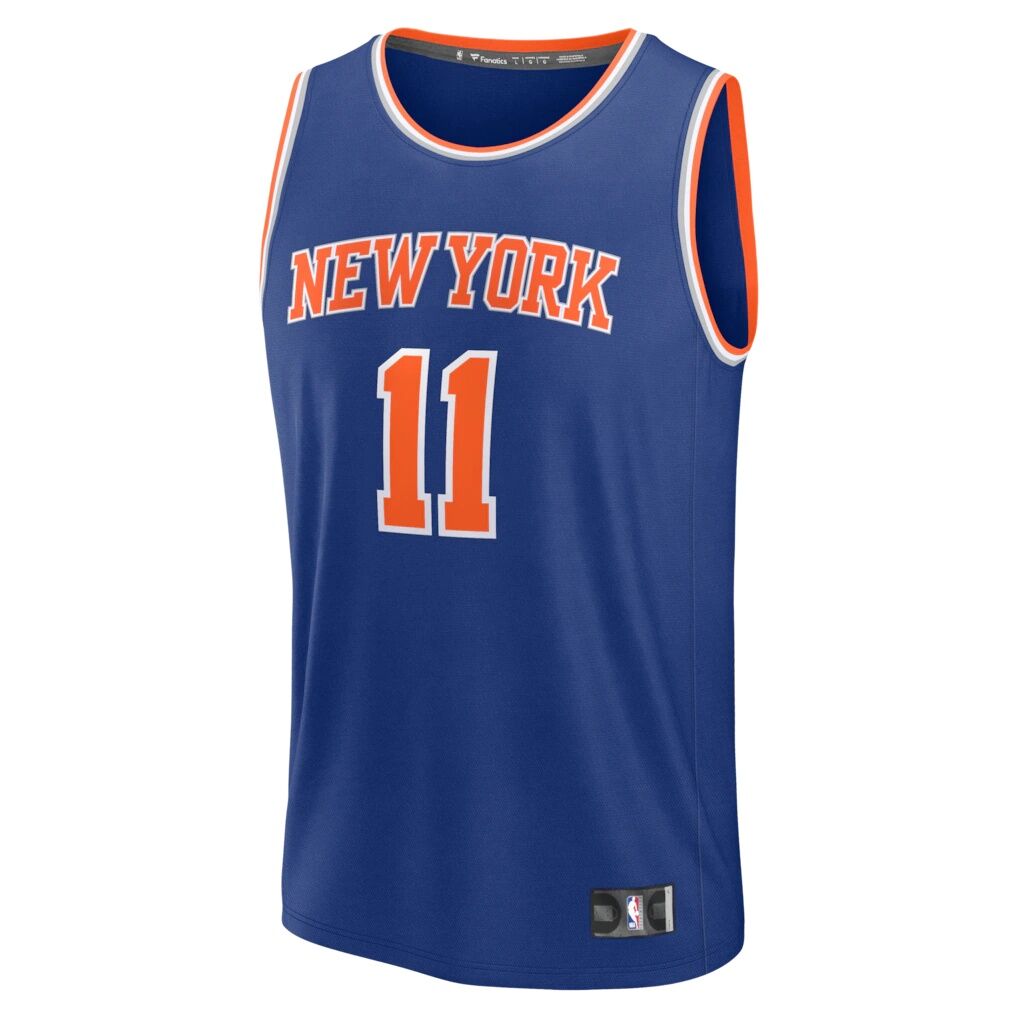 Jalen Brunson New York Knicks Fashion7 Youth 2026 NBA Finals Patch Fast Break Jersey - Blue - Icon Edition