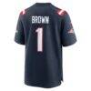 A.J. Brown New England Patriots Nike Youth Team Game Jersey - Navy - Alt2