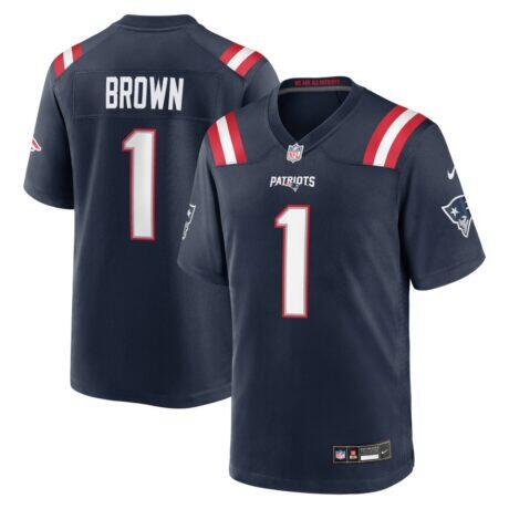 A.J. Brown New England Patriots Nike Youth Team Game Jersey - Navy - Front View