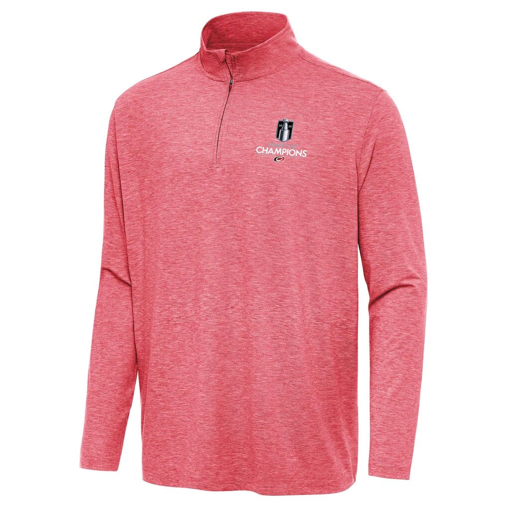 Carolina Hurricanes Antigua 2026 Stanley Cup Champions Master Quarter-Zip Pullover - Heather Red