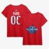 2026 MLB All-Star Game Women's Name & Number Pick-A-Player V-Neck T-Shirt - Red - Front View