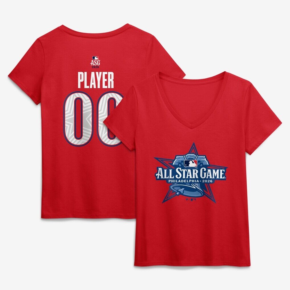 2026 MLB All-Star Game Women's Name & Number Pick-A-Player V-Neck T-Shirt