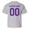 ECU Pirates Youth NIL Pick-A-Player Football Shirsey T-Shirt - Gray - Detail View