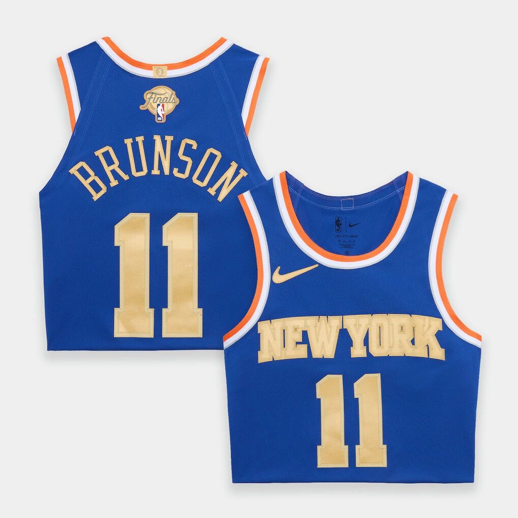 Jalen Brunson New York Knicks Nike 2026 NBA Finals Champions Authentic Icon Gold Standard Jersey - Limited Edition of 36
