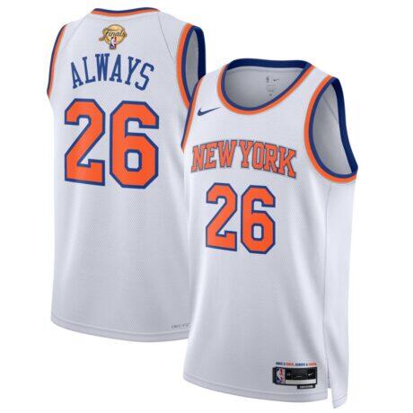 New York Knicks Nike Unisex 2026 NBA Finals Champions Always 26 Swingman Jersey - White - - Front View