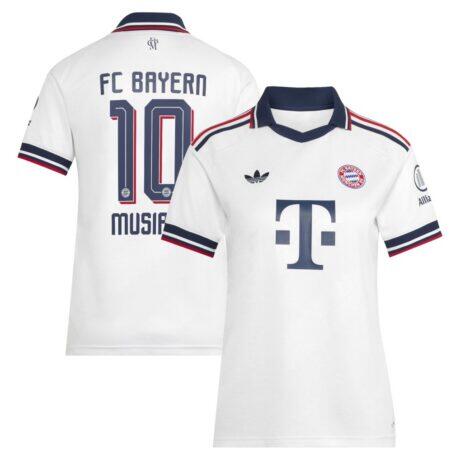 Jamal Musiala Bayern Munich adidas Women's 2026/27 Away Replica Jersey - White - Front View